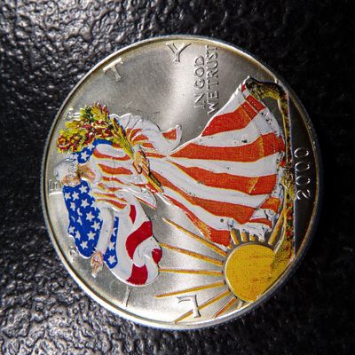 2000 COLOR ENHANCED AMERICAN SILVER EAGLE DOLLAR