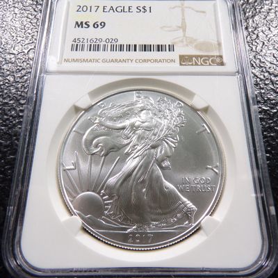 2017 NGC MS69 AMERICAN SILVER EAGLE DOLLAR