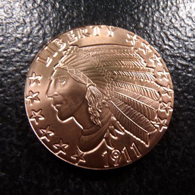 INDIAN HEAD STYLE 1 OUNCE .999 FINE COOPER