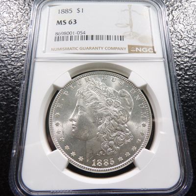 1885 NGC MS63 MORGAN SILVER DOLLAR