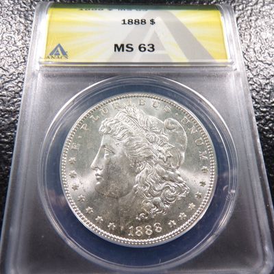 1888 ANACS MS63 MORGAN SILVER DOLLAR