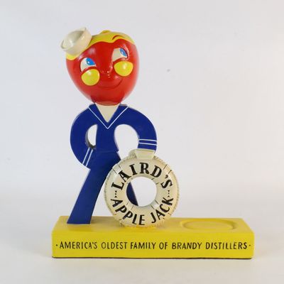 Vintage 1950s Laird's Applejack Brandy Chalkware Advertising Display
