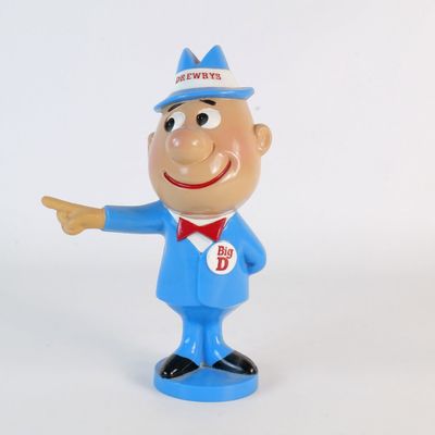Vintage 1950s Drewry's Beer "Big D" Plastic Advertising Display Figure