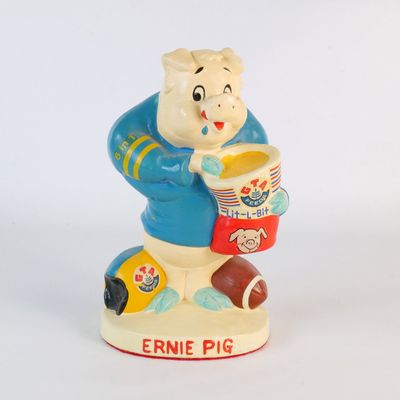 Vintage Chalkware Ernie Pig GTA Feeds Piggy Bank