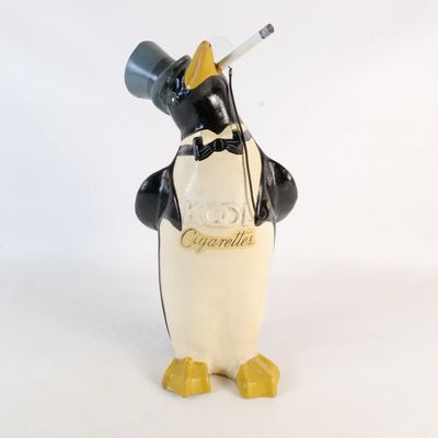 Vintage 1940's Kool Cigarettes Willie the Penguin Paper Mache Store Counter Display Statue