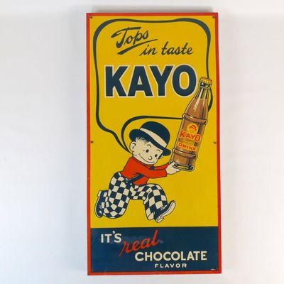 Vintage Original KAYO Chocolate Drink Embossed Tin Sign
