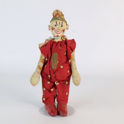 Antique Schoenhut Humpty Dumpty Circus Clown Wooden Jointed Doll