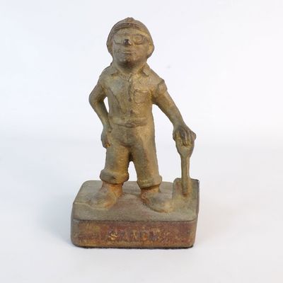 Vintage Cast Iron "Sandy" Coal Miner Figurine/Doorstop