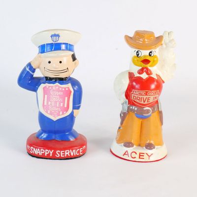 Lot of 2 Vintage 1960s/70's Advertising Coin Banks