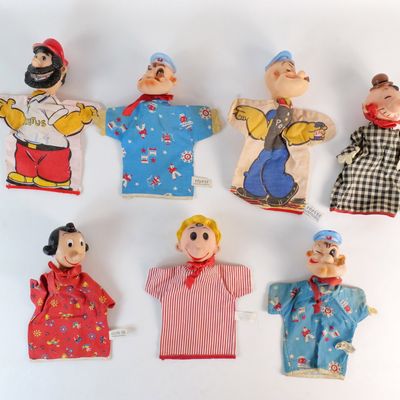 Lot of Vintage Popeye Hand Puppets