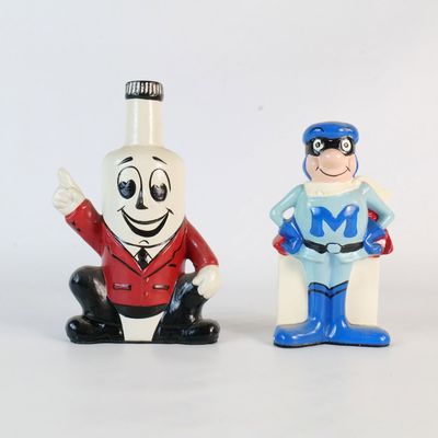 Lot of 2 Vintage Ceramic 1960s/70s Coin Banks