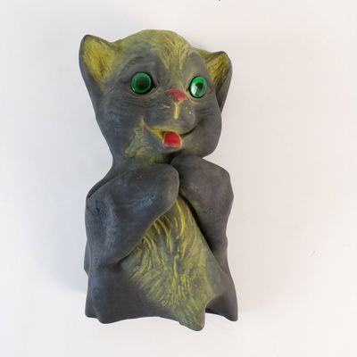 Vintage Cat-Tex Soles "Blackie" the Cat Rubber Hand Puppet