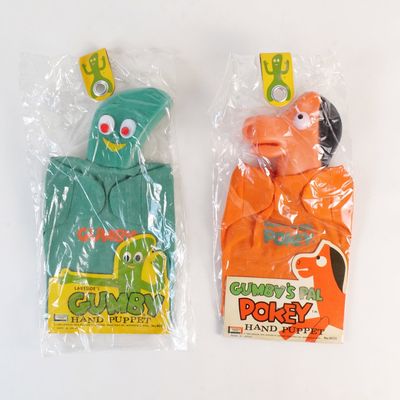 Lot of 2 Lakeside Gumby and Gumby's Pal Pokey Hand Puppets