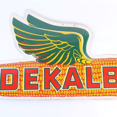 Vintage Metal Dekalb Seed Corn Die-Cut Sign