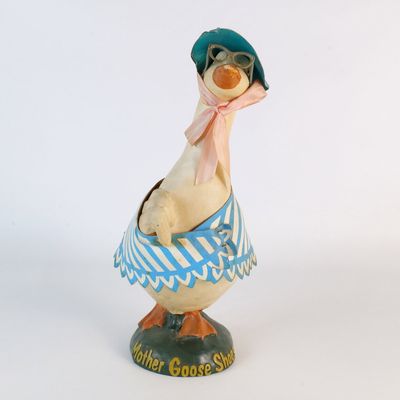 Vintage 1950s Mother Goose Shoes Store Counter Advertising Display Figurine