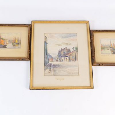 Trio of Impressionist Paintings and Postcards