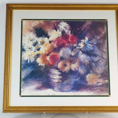 Donald Voorhees Signed and Numbered Floral Watercolor Art Print