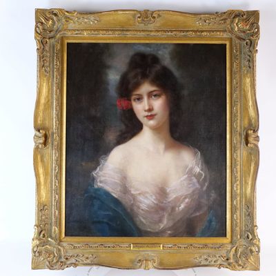 Oil on Canvas - Portrait of Young Girl