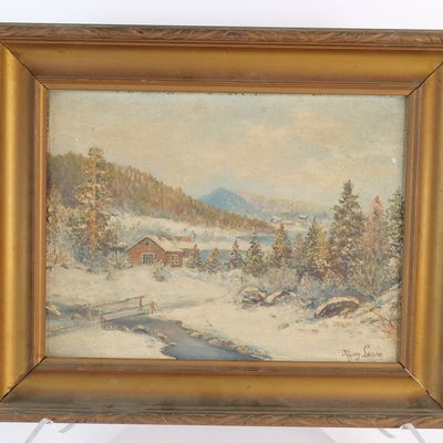 Oil on Board - Winter Landscape