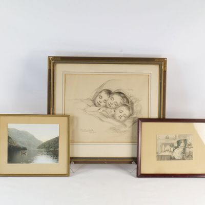 Vintage Framed Wall Art Trio