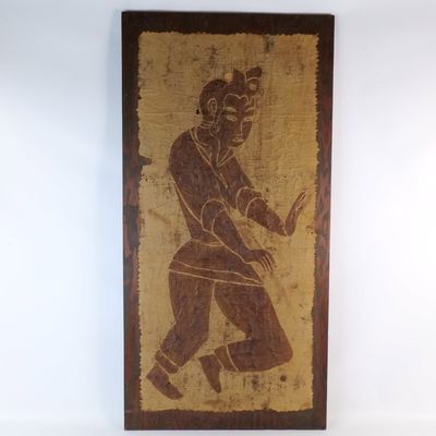 Vintage 1960s Thai Temple Rubbing on Rice Paper