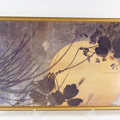 Framed Art Print -  "Autumn Grasses in Moonlight"