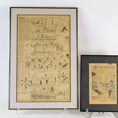 Lot of 2 Framed Vintage Comic Pages