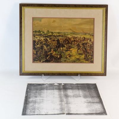 Antique WWI Eastern Front Battle Chromo-Lithograph Print