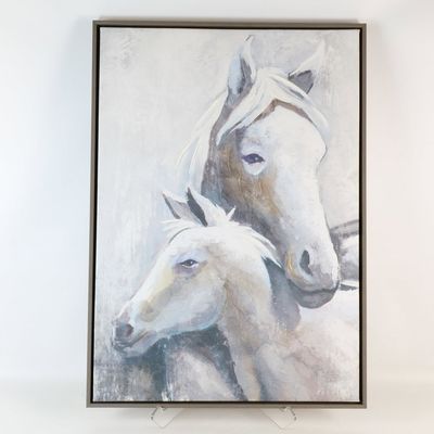 Large Framed Horse Wall Art - Textured Canvas Prin