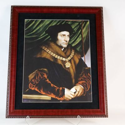 Framed Hans Holbein "Sir Thomas More" Portrait Reproduction Print