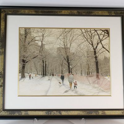 Harold Altman "Snow, Central Park" Color Lithograph
