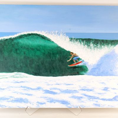 Oil on Canvas - "Shootin' in the Curl"