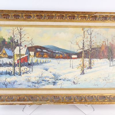 Oil on Canvas - Winter Snow Scene