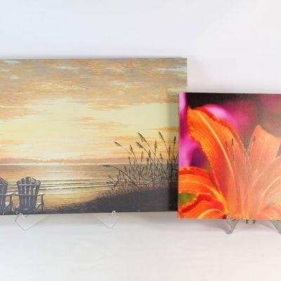 Lot of 2 Contemporary Canvas Wall Art Prints