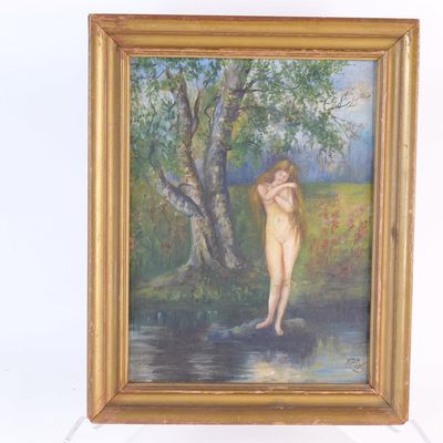 Oil on Board - Nude Woman