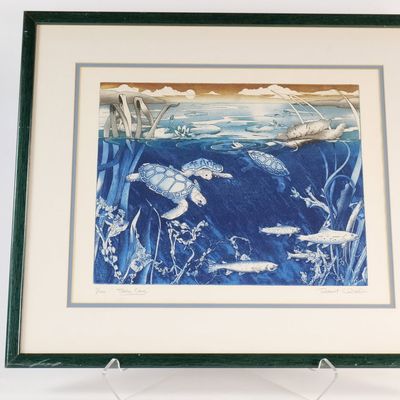 Robert Clibbon "Turtle Cove" Limited Edition Color Etching Print