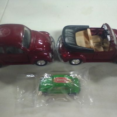 Three Volkswagen Beetle Type 1 Toy Model Cars
