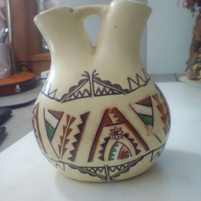 Southwestern Style Hand Painted Earthenware Wedding Vase