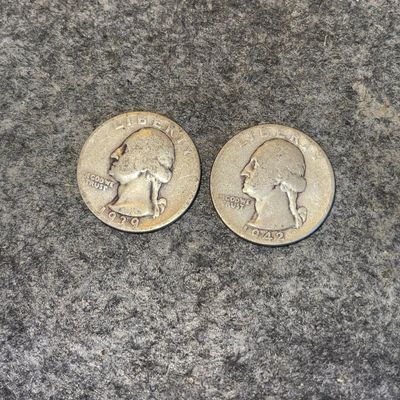 A Pair of United States Washington Quarters, 1939 and 1942
