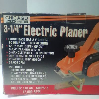 Chicago Electric Power Tools 3-1/4 Inch Electric Planer Item 32222 in Original Box