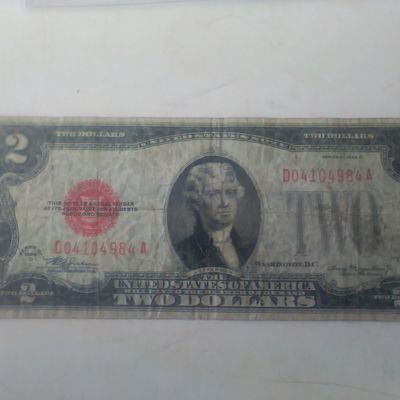 US 1928 D Two Dollar United States Note Red Seal