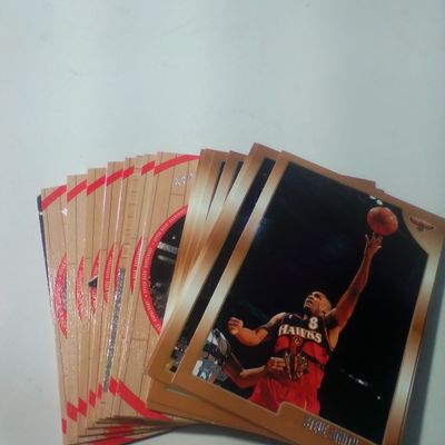 A Collection of Late 1990s NBA Basketball Trading Cards Including Upper Deck Hardcourt and SkyBox Z-Force