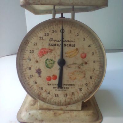 Vintage American Family Scale with Food Illustrations