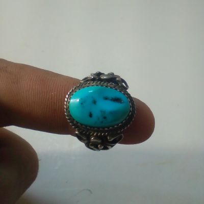 Sterling Silver and Turquoise Running Bear Trading Post Ring size 7