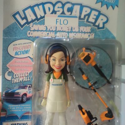 Progressive Commercial Landscaper Flo Promotional Action Figure in Original Blister Pack