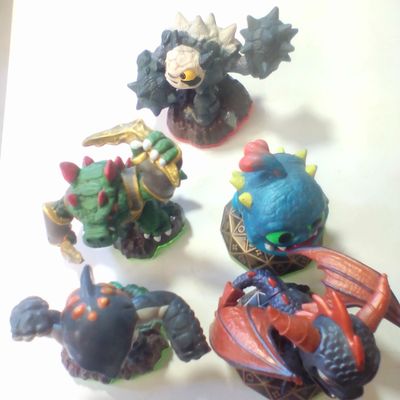 A Collection of Skylanders Video Game Accessory Figures including Dark Spyro