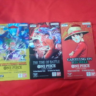 A Trio of Bandai Namco One Piece Card Game Sleeved Booster Packs