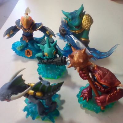 A Collection of Skylanders Interactive Game Figures Representing the Water Element