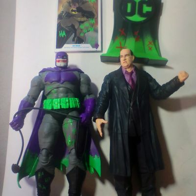 A Collection of DC Multiverse Jokerized Dark Knight Returns Batman and The Batman Penguin Action Figures 2021 TMP