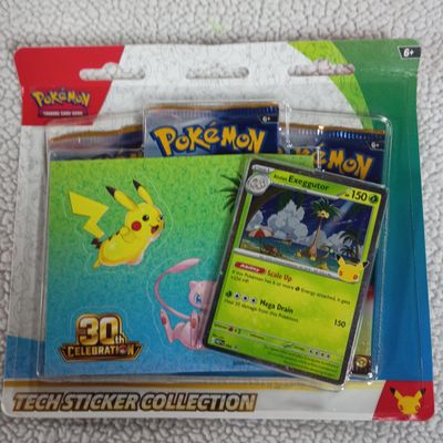 Sealed Pokemon TCG 30th Celebration Tech Sticker Collection Blister Pack with Alolan Exeggutor SM194 Promo Card
